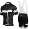INBIKE Fahrradtrikot Herren Kurzarm Damen Fahrradbekleidung Männer Set Kurz Fahrrad Trikot und Brace Radlerhose mit Sitzpolster(Weiß, S)