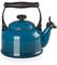 Le Creuset Traditional Stove-Top Kettle with Whistle, Suitable for All Hob Types Including Induction, Enamelled Steel, Capacity: 2.1 L, Deep Teal, 40102026420000