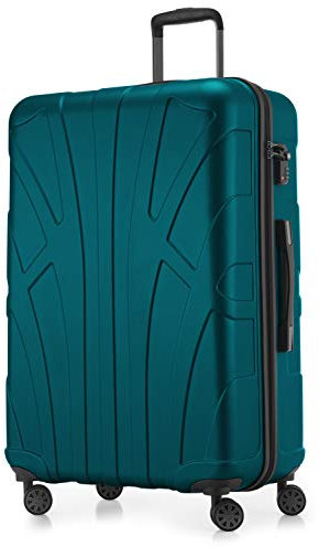 Suitline - Maleta rígida, Equipaje de Viaje, TSA, 76 cm, Aprox. 96 litros, 100% ABS Mate, Aqua Verde