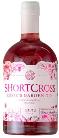 Shortcross Rosie's Pink Gin, 50cl, 42.5% ABV | No Added Sugar, Serve with Lemonade, Infused with Fresh Strawberries and Raspberries, Distilled in County Down, Award Winning