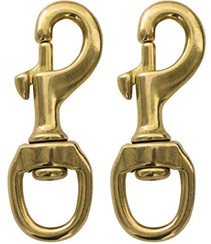aufodara 2er Stark Groß Messing Haken Hundeleinen Schwenker Karabiner mit Federhaken (2#)
