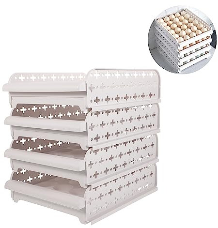 UPKOCH Vassoio Portauovo per Frigorifero Contenitore per Uova in Plastica a 4 Strati Organizzatore per La Conservazione delle Uova