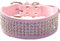 haoyueer Hundehalsband mit Strasssteinen, 5 cm breit, 5 Reihen, voll funkelnd, funkelnd, elegant, ausgefallen, PU-Leder, Hundehalsband für mittelgroße und große Hunde (L, Rosa)