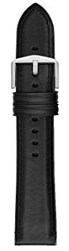Fossil Herrenarmband mit 22mm Anstoßbreite, Lederarmband, S221296 Schwarz mit Uhr
