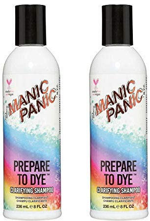 Manic Panic - Prepare To Dye Clarifying Shampoo, Vegan Cruelty Free, Pre Dye Wash, Prepares Hair for Colour, 2 x 236ml
