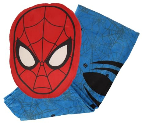 Marvel – Kissen und Decke 2-in-1 Spiderman Marvel – weiche und flauschige Decke in einem Kissen – 45 x 31 cm – 100 % Polyester – 200 g/m² – Rot