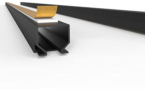 Kabelkanal Selbstklebend Pro mit Schaumklebeband, Kabelschacht 2m 12x12mm - 2x1m, Black - Schwarz