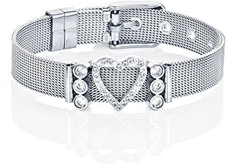 Kistanio Mesh Charm Armband Starter-Set Silberfarben inkl. 3 Charms