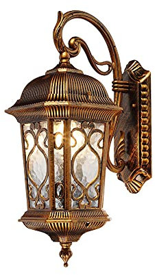Siet IP54 Lanterne Murale extérieure Bronze luminaire extérieur Applique Murale, Abat-Jour en Verre martelé luminaires rustiques de Porche à Montage Mural pour Maison Garage Porte Patio