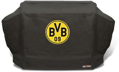 Grillfürst Grill Abdeckhaube BVB Borussia Dortmund - robuste Grill-Abdeckung 197x65x126 cm, wetterfest und wasserdicht, für Broil King Imperial 690, Napoleon Prestige PRO, Weber Summit 670