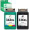 COLORETTO Wiederaufbereitet Tintenpatrone als Ersatz für HP 336 XL 342 XL für DeskJet 5420 5440 Photosmart C3170 PSC 1507 1513S (1 Schwarz,1 Farbe)