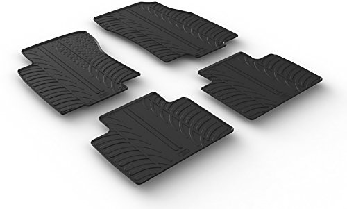 AROBA GL0030 Design Gummi Fußmatten kompatibel mit Renault Koleos II ab BJ. 06.2017> erhöhter Rand 4 TLG Farbe Schwarz Gummimatten Automatten passgenau