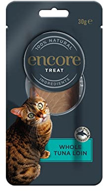 Encore 100% natürliche Thunfisch Lende Katzensnack für alle Altersstufen - Packung mit 12 x 30g Beuteln