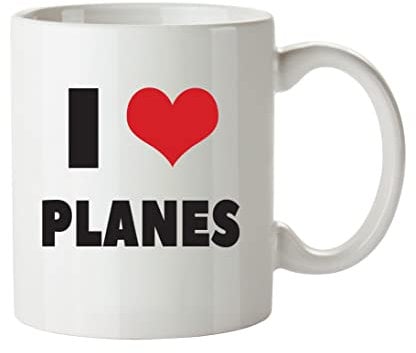 I Love Planes I Love Mug Personalised Adult Office Mug