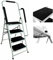 Escabeau-Échelle pliable avec main courante, Échelle pliable portable en acier 4 marches - Tapis antidérapant - Léger - Pliable - Pour la maison - la cuisine - le bureau - Charge maximale : 150 kg