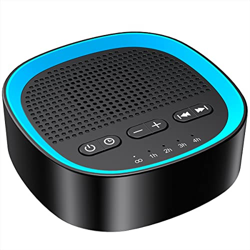 iEasy Sleep White Noise Sound Machine with 30 Soothing Sounds, 3.5mm Headphone Jack, 5 Timer Settings, 32 Precise Volume Memory Function, Compact Design, Ideal for Everyone