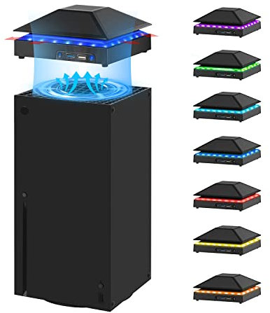 Raryars Ventilateur de refroidissement pour Xbox Series X silencieux avec 3 ports USB et couvercle anti-poussière pour Xbox Series X - Système de refroidissement externe