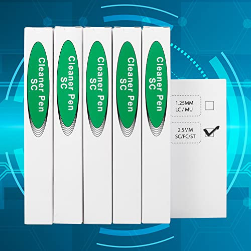 fyboptwu - Lot de 5 stylos de nettoyage de fibre pour fiches FC, SC & ST - 800+ Endface & Connecteur optique