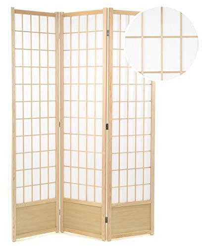 DESIGN DELIGHTS Shoji RAUMTEILER Canva II | 3-teilig, Reispapier, 170x120 cm | japanischer Paravent, Raumtrenner, Stellwand, Raum Trennwand