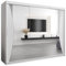 ABIKSMEBLE Monaco 250 Armario de Dormitorios con Tres Puertas Correderas - Armario de Almacenamiento Moderno con Espejo, Perchero y Estantes - 250x200x62 cm - Blanco Mate