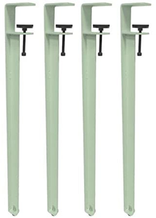 ZHUOZ1T Adjustable Metal Clamp Table Legs,Coffee Table Legs Bar Legs,F-Shape Dining Desk Foot,Workbench Support Legs,No Punching Design,With Floor Protectors (71cm(27.9in),Green)