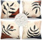 Kissenbezug Kissenhülle 50x50 Abstrakt Boho Blätter Outdoor Kissen Sofakissen Dekokissen Kissenbezüge Frühling Sommer Wasserfest Leinen Zierkissenbezug für Sofa Schlafzimmer Wohnzimmer Auto 4er Set