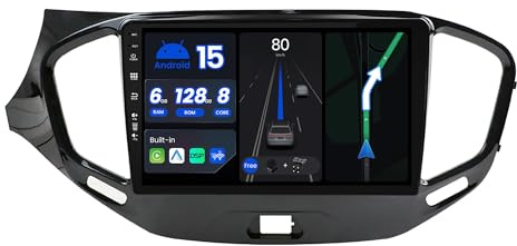 BXLIYER - 6G+128G - Android 15 IPS Autoradio Passt für Lada Vesta Cross Sport (2015-2020) - Kabellos CarPlay/Android Auto/DSP - Kamera & MIC - 9 Zoll 2 Din - DAB Lenkradsteuerung Fast-Boot 360-Kamera