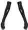 Damen Wetlook Kunstleder PVC glänzend lange Handschuhe Cosplay Performance Fäustlinge Sexy Clubwear Schwarz 3XL