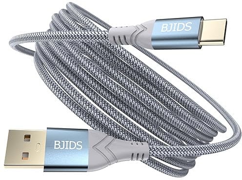 BJIDS Extra langes USB C Kabel 5M 3.1A Schnellladekabel,USB-A 2.0 zu C Kabel für PS5 Controller/Xbox Serie S Controller für Samsung Galaxy S10 S9 S8 Plus,LG V50 V40 G8 G7 Andere Typ C Gerät