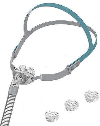 CPAP Maske Nasenkissen Rahmen Fit, Vollkombination CPAP Kopfbedeckung Gurt Rohrrahmen mit S/M/L Größe CPAP Nasenkissen, weiche Dichtung verbessern für Schlaf