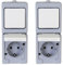 Kopp 130148003 Kombination Senkrecht Schalter Aufputz-Feuchtraum Standard (Packung mit 2)