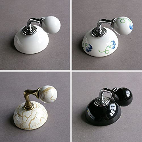 Haken for Mantel, Garderobenhaken, Set mit 4 Wandhaken, Knauf, Keramik-Kleiderbügel, dekorativ, for Mädchen, Schlafzimmer, Bad, Küche, Flur, bunte einzelne Kleiderhaken for Einschrauben, modern for Au