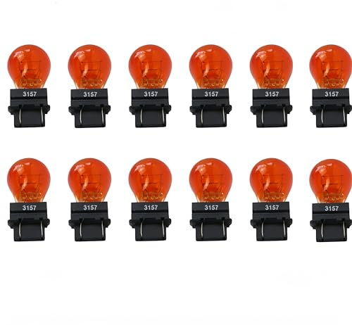 Kadiby 12 Pack 3157NA 3157A 3157 Amber Bulb Parking Light Bulbs.