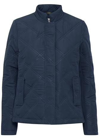 fransa FRFAY JA 2 Damen Übergangsjacke Steppjacke Jacke leicht wattiert Stehkragen 100% Polyester regular fit, Größe:L, Farbe:Navy Blazer (193923)
