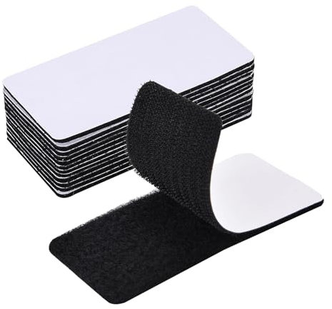 hautllaif 12 Pcs Industrial Strength Sticky Pads,50×100mmExtra Strong Hook and Loop Tape,Double Sided Heavy Duty Strong Reusable for Wall,Floor,Metal