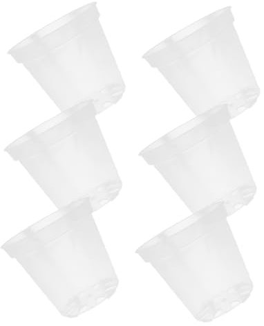 PAMINGONO Maceta Transparente de Plástico para Orquídeas - 6 Uds Pequeña Macetero de Vivero y Enfermería