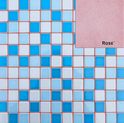 MOSAIK-Fugenmörtel | ROSE`| 1kg | Optimiert für 1mm-4mm schmale Fugen im Innen-und Außenbereich auf Wand -und Bodenflächen | Frostfest