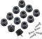 sourcing map 24pcs Rubber Feet Bumpers Buffer Non-Slip Rubber Feet Pad with 4mm Screws for Cutting Board, Cutting Board Feet, Cutting Board Rubber Feet (Black, 0.4H x 0.7D)