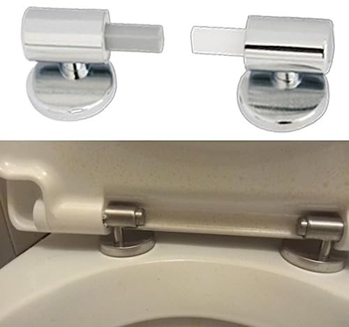 ChicBosomn Accessori per Sedile WC, Kit di Ricambio Cerniere per Sedile WC Tradizionali e Contemporanee con Chiusura Morbida e Fissaggio Rapido