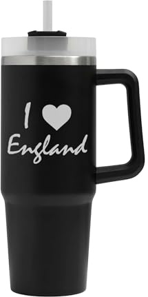 I Love England Travel Big Tumbler, I Love England Travel Mug, Insulated Flask, Large Mug