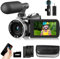 Rawiemy Video Camera Camcorder 4K 48MP 30FPS Vlogging Camera for YouTube with Wireless Lavalier Mic & External Mic Video Cameras for Filming with 32GB SD Card and 2 Batteries