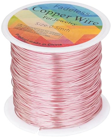 203 Feet Tarnish Resistant Copper Wires 24 Gauge/0.5mm | Rose Gold Jewelry Craft Wires Beading Wire for Jewelry Making, Wire Wrapping and Crafting