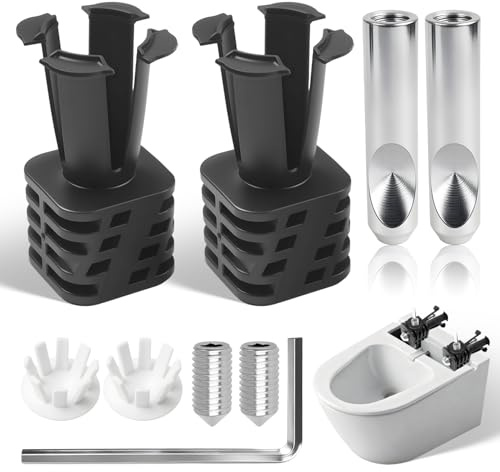 9 Pièces Kit Fixation Abattant WC Charniere Abattant WC Support Universel Toilette Murale Conception Quatre Pieds Installation Multidirectionnelle Adaptée Pose Neuve et Rénovation de Toilettes