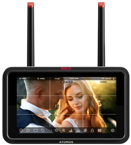 Atomos Ninja TX GO 5 Zoll 1500 Nit Monitor Recorder – 6K ProRes RAW HDMI, CFexpress Typ B & USB-C Aufnahme, NDI 6 Streaming, Wi-Fi 6E, Kamera-zu-Cloud, Touchscreen für DSLR & spiegellose Kameras