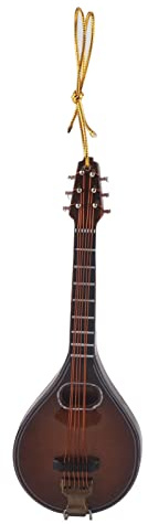 DriKou Miniature Mandolin Model Wooden Musical Instrument Collectible Gift Decoration 12cm