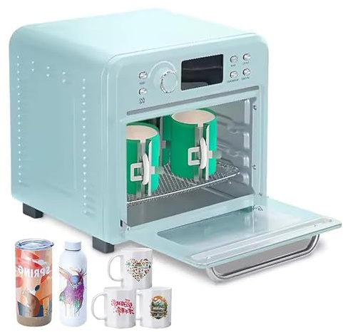 Horno de sublimación de calor, horno de convección de 16 litros con pantalla LED, calefacción de 360°, fácil de limpiar para tazas y tazas de impresión por lotes