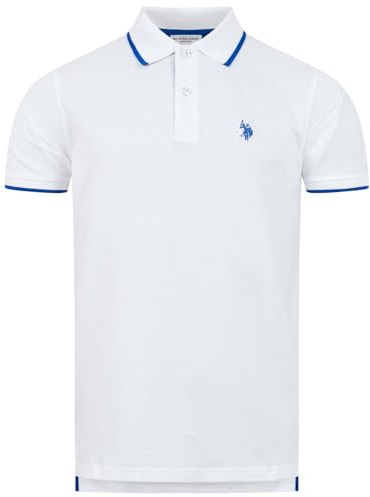 U.S. POLO ASSN. Herren Poloshirt (S-3XL) Baumwolle, Kurzarm, Piqué-Optik P040 - Weiss Royal Größe 3XL - Gr.3XL