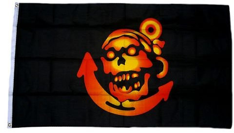 Flagge/Fahne Pirat Totenkopf Anker 90 x 150 cm