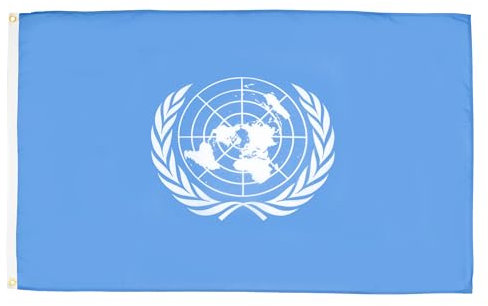 AZ FLAG Bandiera ONU 150x90cm - Gran Bandiera ORGANIZZAZIONE delle Nazioni Unite 90 x 150 cm Poliestere Leggero - Bandiere