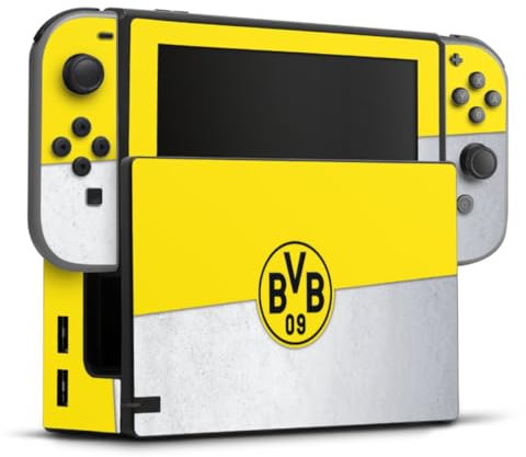 DeinDesign Skin kompatibel mit Nintendo Switch Folie Sticker Offizielles Lizenzprodukt Borussia Dortmund BVB